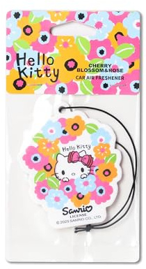 Hello Kitty Car Air Freshener, Cherry Blossom & Rose Scent, 18g, Hanging Design