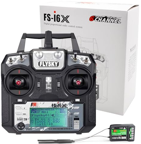 Flysky FS-i6X RC Fernsteuerung mit FS-iA6B Empfänger 2.4GHz AFHDS 2A Funksender für RC Flugzeug, Auto und Boot (Mode 2) (i6X+iA6B)