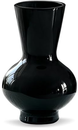AiiBowy Vase en Verre Decoratif 23cm, Vases en Verre Cylindrique Rétro - Mat, Rond, Style Nordique Simple - Moderne Vase pour Salon, Cuisine, Cheminée, Chambre, Table à Manger, Bureau (23cm#Noir)