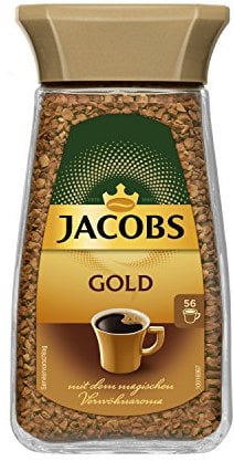 Jacobs Gold löslicher Bohnenkaffee, Instant Kaffee, 100 g im Glas, für 56 Getränke