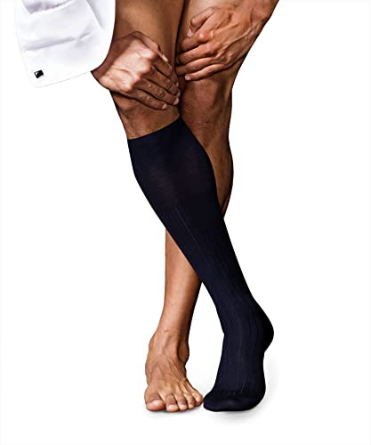 FALKE Herren No. 2 Kniestrümpfe atmungsaktives klimaregulierendes Kaschmir hochwertig elegant warm verstärkte Herrensocken flache Naht für druckfreie Fußspitze leicht einfarbig Business 1 Paar | mit mongolischem Kaschmir
