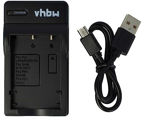 vhbw USB Ladegerät Ladekabel kompatibel mit Kamera Akku Pentax D-Li2, D-Li7, D-Li8, D-Li95, Ricoh DB-43, DB-90, DB40 - DB43.
