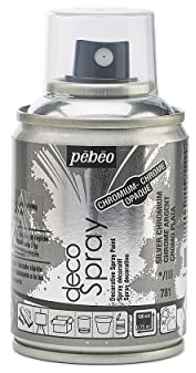 Pébéo - Peinture Acrylique en Spray - Pour la Décoration Multi Supports en Intérieur et Extérieur - Base Eau, Faible Odeur - 100 ml - Finition Chromé - Coloris Argent chromé