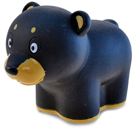 DolliBu Black Bear Bath Buddy Squirter - Floating Black Bear Rubber Bath Toy, Fun Water Squirting Bathtime Play for Toddlers Cute & Soft Wild Life Animal Toy for Bathtub, Beach & Pool