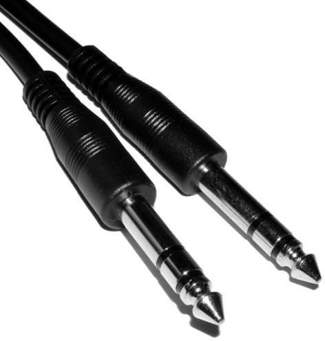 kenable 6.35mm Stereo Jack to 6.35mm Stereo Jack Audio Cable Nickel Plated Pure Copper 0.5m Black