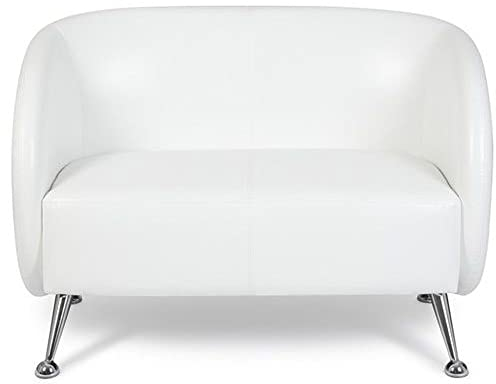 hjh OFFICE Lounge Sofa ST. Lucia Kunstleder 2-Sitzer Sofa mit weicher Polsterung, besonders bequem, 713401, Weiß