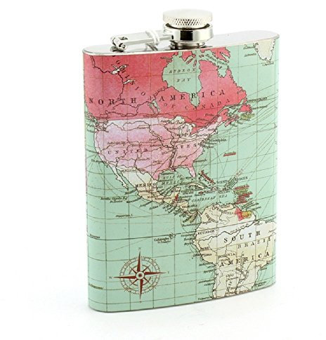 World Traveller Mens Gifts (Hip Flask)