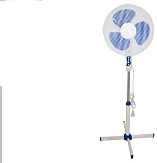 Zeus-Ventilatore a piantana oscillante 4 velocità altezza regolabile pala 45 cm