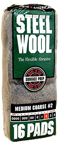 Homax - 33873161059 Stahlwolle, mittelgrob Grad #2, 16 Pads