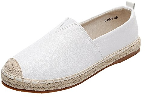 ANUFER Damen Komfort Flach Leinenschuhe Low-Top Schlüpfen Espadrilles