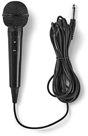 NEDIS Kabelgebundenes Mikrofon Cardioid Festkabel 5.00 m 80 Hz - 12 kHz 600 Ohm -75 dB EIN-/Ausschalter ABS Schwarz 5.00 m Schwarz MPWD01BK