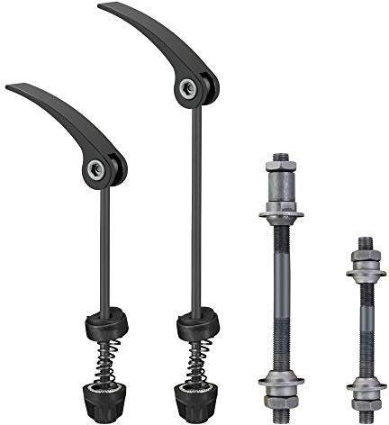 CODIRATO 1 Satz Fahrrad Schnellspanner Fahrrad Achsen Set Vorderrad und Hinterrad Hohlachse für 20, 22, 24, 26, 28 Zoll Fahrradachsen(Schwarz)