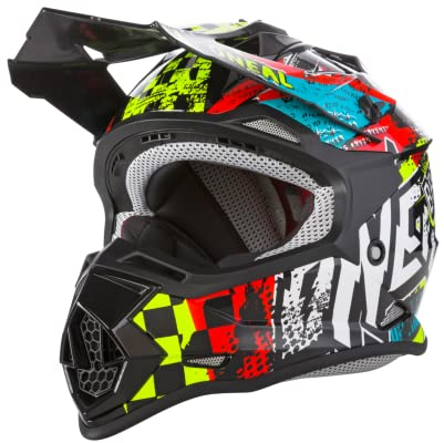 O'NEAL | Motocross-Helm | Kinder | MX Enduro | ABS-Schale, , Lüftungsöffnungen für optimale Belüftung & Kühlung | 2SRS Helmet Wild Youth | Multi | Größe S