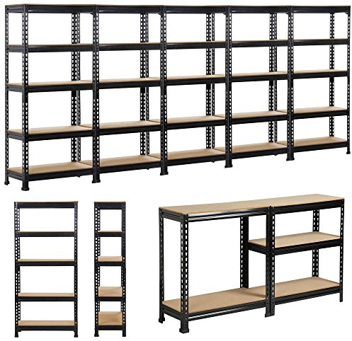 Yaheetech 5X Lagerregal Kellerregal Metallregal Schwerlastregal Garagenregal Werkstattregal Haushaltsregal Industrie 70 x 30 x 150 cm