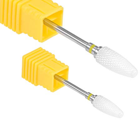 sourcing map 2pcs Ceramic Nail Drill Bits 3/32 Inch (Extra Fine Grit) Cuticle Gel Remove for Manicure Pedicure