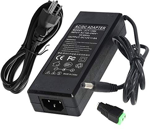 IEIK 12V 8A 96W Power Supply Adapter AC to DC Converter Charger AC 110V ~ 240V to DC 12V 8Amp Transformer for Water Pump, CCTV, Computer Project