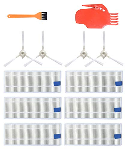 für 360 S6 Saugroboter Zubehör Ersatzteile Bürste Filter Mop Set ,12 Stück (4 Seitenbürsten+ 6 Hepa-Filter + 2 kleiner Pinsel) für 360 S6 Sweeping Robot Vacuum Cleaner Ersatzfilter Staubsaugerbürste