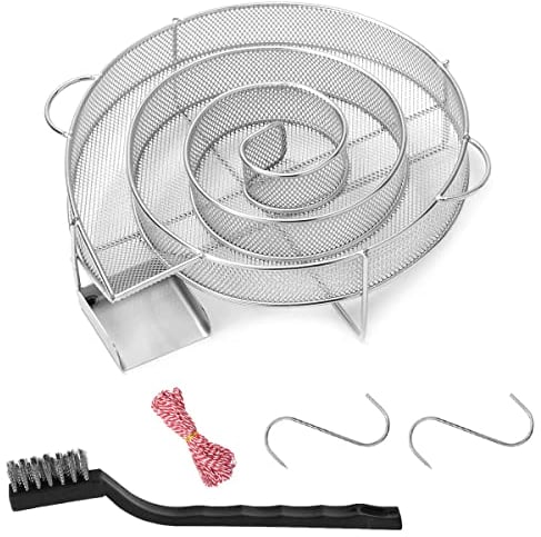 ZITFRI Générateur de Fumée Froide Ronde pour Fumoir Professionelle - Boîte De Fumoir De Granule Fumage Viande Poisson avec Brosse Nettoyage Grille Barbecue