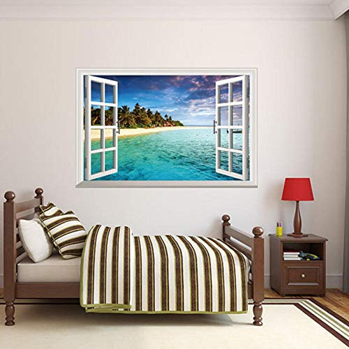 Wandaufkleber 3D Mediterrane Gefälschte Fenster Home Hintergrund Entfernbare Aufkleber