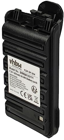 vhbw 1x Batterie Compatible avec Icom IC-G80, IC-S70, IC-T70A, IC-T70E, IC-U80, IC-V80, IC-V80E Radio Talkie-walkie (1600mAh, 7,2V, NiMH) - avec Clip de Ceinture