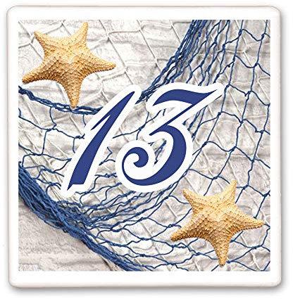 CreaTu Numéro de maison en céramique – Filet – personnalisé, fabriqué en Italie (15 x 15 cm)