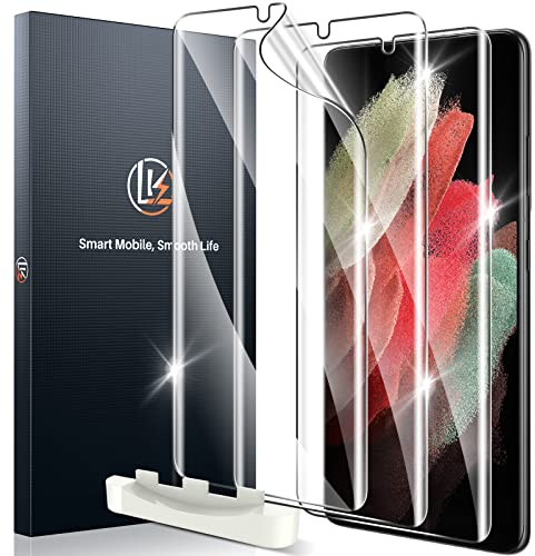 LK Compatible avec Samsung Galaxy S21 Ultra (6.8 Pouce), 3 Pièces,TPU Film Protection Écran,HD Clair Doux Transparent Film de Protection d'écran