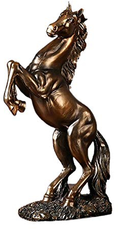 Fenteer Harz Statue Harz Springen Kampf Pferd Hengst Skulptur für Home Decor Tier Ornament Tisch Dekoration - Kupfer
