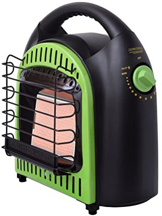 Flame King YSN-CHS10 10 000 BTU Réservoir de gaz propane chauffage portable intérieur et extérieur pour camping, garage, pêche sur glace, terrasse, vert/noir
