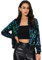 Allegra K Damen Party Glitzerjacke Bomberjacke Pailletten Glitzer Langarm Reißverschluss Club Kurze Jacke Grün M