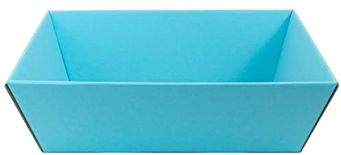 10 x PresentFill® Präsentkorb Azur Blau leer ohne Inhalt - Geschenkkorb aus umweltfreundlichen 100% Recycling Karton Wellpappe - rechteckig - in verschiedenen Farben - Made in Germany