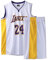 Basketball Trikot Shirt und Shorts, Erwachsene Basketball Jersey, Basketball ärmellose Anzug, Basketball Sportbekleidung, T-Shirt Weste + Shorts, Jugendlich Sweatshirt（XL,Weiß#24）