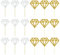 Glitzer Diamond Cupcake Toppers für Brautdusche Engagement Hochzeitsfeier Geburtstag für Donuts Diamond Donut Picks Kuchendekorationen (Silber + Gold) 60 PCs Kuchen Topper