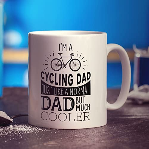 I'm a Cycling Dad Mug - Present for Birthday, Christmas, Father's Day - Gift for Him, Dad, Daddy, Father - Fun Present for Him, Her, Brother, Sister, Friend, Colleague - 11oz Ceramic Cup