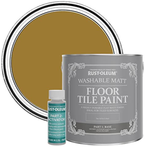 Rust-Oleum Yellow Washable Matt Floor Tile Paint - Wet Harvest 2.5L
