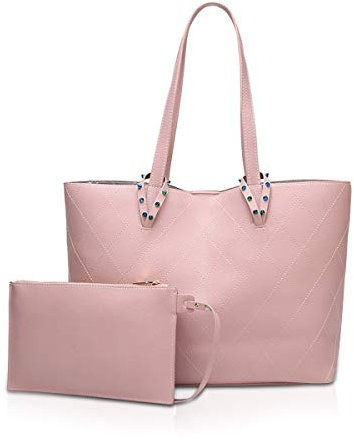 ADITAM Große Tragetaschen für Damen Tragetasche Umhängetasche Große Handtasche 2 Stück Taschen für Damen Rosa Double The Comfort