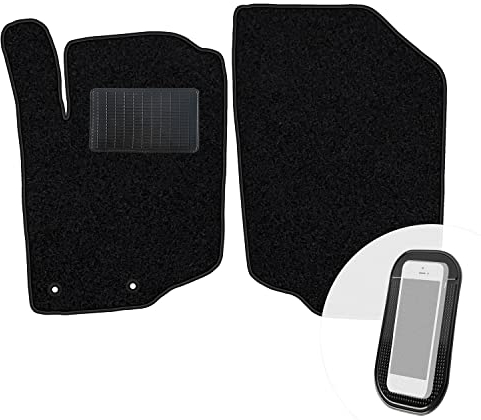 moto-MOLTICO Vorne Fußmatten Auto Velours Autoteppiche Schwarz Automatten Set 2-teilig passend für Peugeot 207 2006-2012