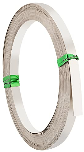 BENECREAT Alambre de bisel plano de cobre de 6 m, 5 mm, calibre 18, alambre de ajuste de bisel de platino para esculpir, armadura, fabricación de joyas,Plateado