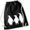 Huuraa Turnbeutel Pinguine Silhouette Geschenk 12 Liter Black Baumwolle Pinguine Präsent