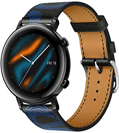 Armband für Huawei Watch GT2 42mm/GT 42mm Band, Weich PU Leder Keine Lücke Uhrenarmbänder Loop für Herren Damen Lederarmband mit Huawei Watch GT2 42mm/GT 42mm (V,GT2/GT 42mm)
