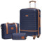 COOLIFE Koffer Trolley Koffer Reisekoffer von ABS Hartschalen Trolley 4 Rollen TSA-Schloss Der Koffer Enthält 1 Reisetasche und 1 Kulturbeutel