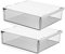 TUKA 2X 1,7L Unterschreibtisch-Schubladen 21x18x5,4cm, Selbstklebende Schubladen, Versteckte Unterbauschublade Aufbewahrungsbox unter Schreibtisch, Utensilien Stiftebox Transparent 2er Set TKD8607