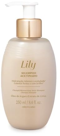 O Boticário Lily Shampoo, Satin, raffiniert, parfümiert, intensive Feuchtigkeit, kräftiges und glänzendes Haar, 250 ml