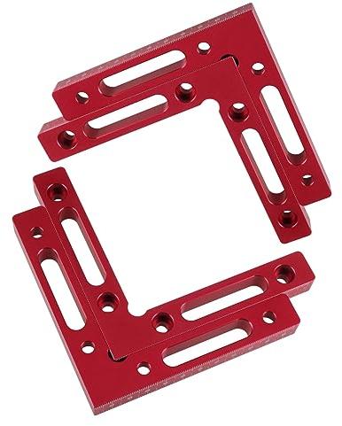 BEVDICNC Winkelspanner 90 Grad,2 Sätze 12cm x 12cm Anschlagwinkel Metall aus Aluminiumlegierung, Schlosserwinkel für Holzarbeiten, Bilderrahmen, Kabinett