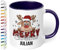 True Statements Weihnachtstasse mit Namen personalisiert „Merry Christmas“ - mit Rentier-Motiv - 330ml Keramik Kaffeebecher mit Spruch – Geschenk für Kollegen & Familie (Kobaltblau)