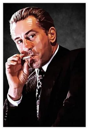 Goodfellas Poster – Robert De Niro Rauchen Poster Ölgemälde Druck – Goodfellas – Filme – TV – Po Leinwand Poster Wandkunst Dekor Druck Bild Gemälde für Wohnzimmer Schlafzimmer Dekoration ungerahmt