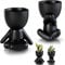 2 Petits de Fleurs en Céramique Noir,Pot pour Cactus,Mini Cache Pot,Intérieur de Plante Cadeau Décoration pour Maison Bureau Bonsai Jardinière Contenant