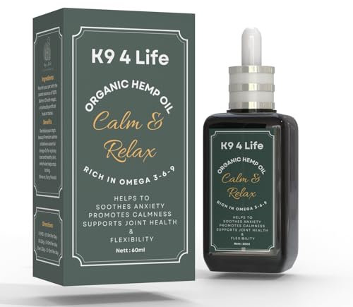 K9 4 Life Dog Calming Hemp Oil 60ml Extra Large Double Strength | For Dog Barking, Dog Emotions Supports Healthy Joints Helps To Stop Barking, Natural Anxiety & Stress Relief