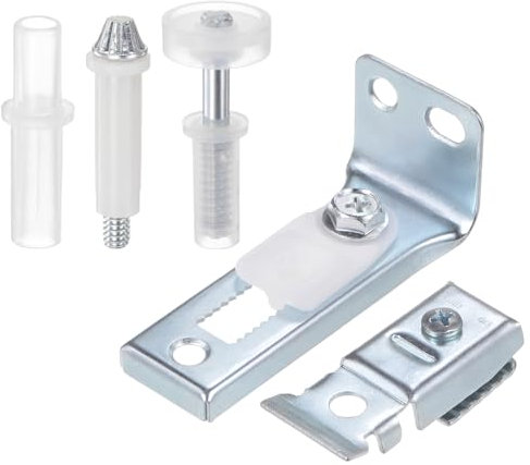 QUARKZMAN Kit Ferramenta per Porte a Libro Include Perno Superiore e Inferiore, Staffa e Ruota Guida Kit Ferramenta per Porte a Libro per Armadio a Scomparsa