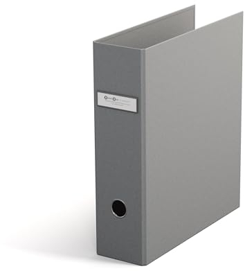 BIGSO ARCHIE Ordner mit 2 Ringen und Hebelmechanik – Ringordner aus Faserplatte und Papier – Ringbuch A4 zum Abheften von losem Papier – grau
