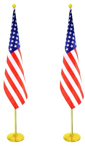 Flaggenmast für den Innenbereich, beschwerter und verdickter Sockel, 1,8 - 2,4 m, höhenverstellbar, Aluminium, kommerzieller Innen-Fahnenmast für Büro, Schule, Stadthaus, robuster Teleskop-Fahnenmast